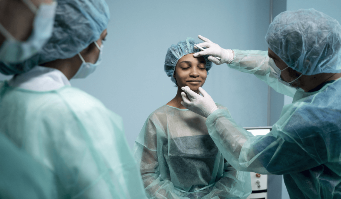 doctor checking smiley patient before surgery